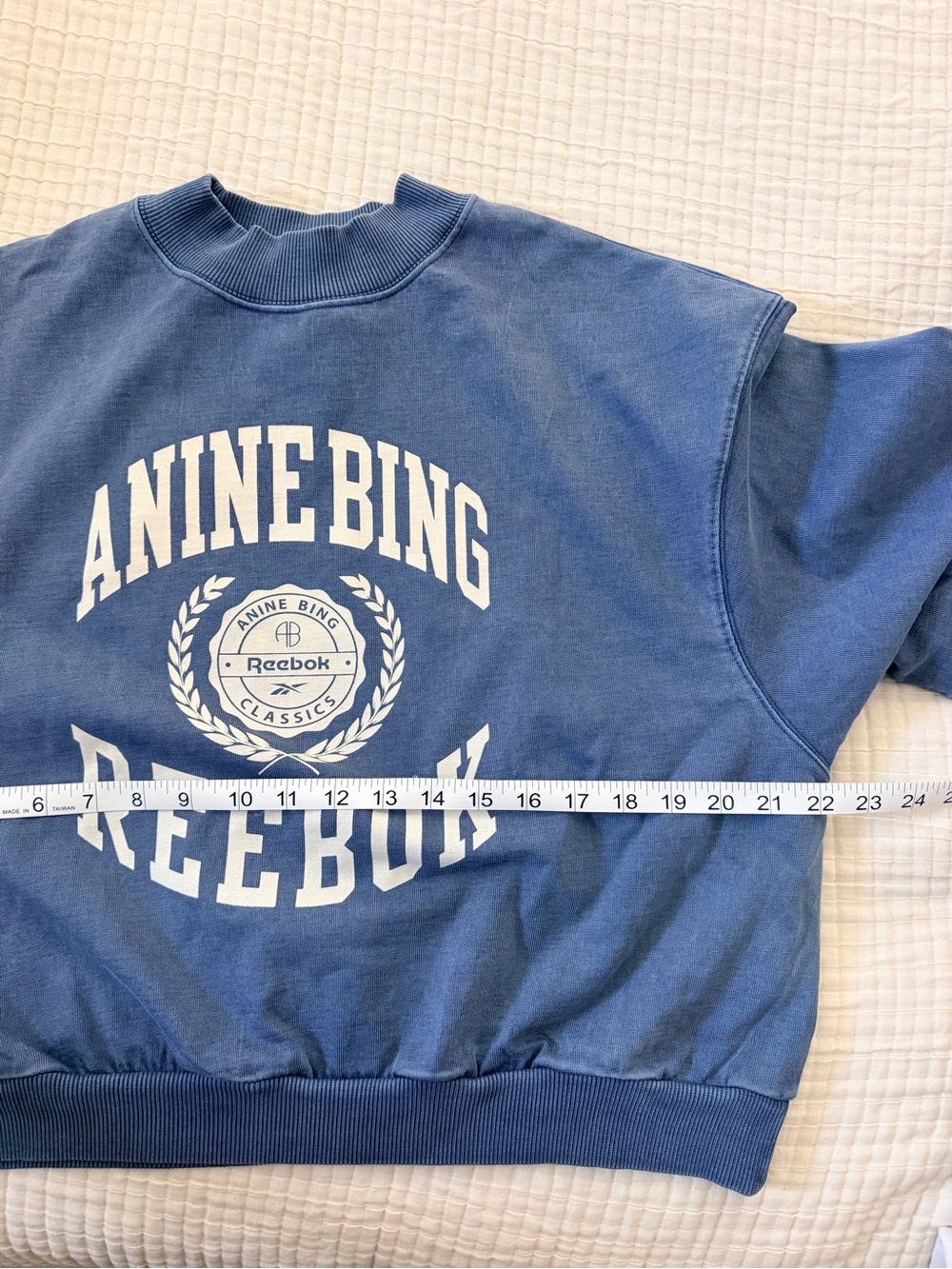 Anine Bing Dusty Blue Graphic Crewneck Sweatshirt NWOT - Picture 5 of 6